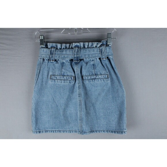 Blank NYC Denim Skirt Size XS Elastic Waistband Waist Tie Belt Summer Casual - Picture 2 of 10